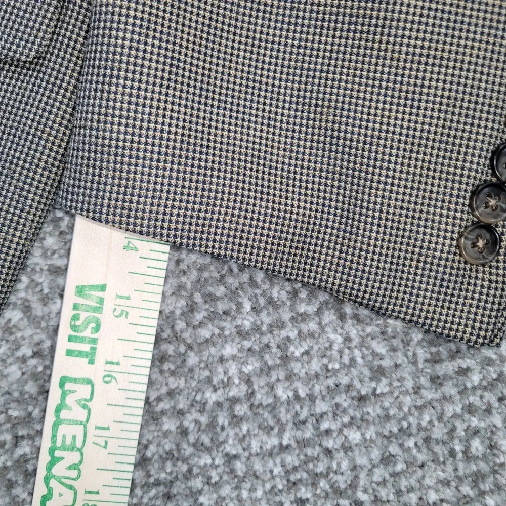 Pronto Uomo Mens 50 Regular Blazer Brown Houndstooth Two Button Sport Coat 50R